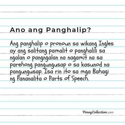 PANGHALIP: Ano Ang Panghalip, Mga Halimbawa .